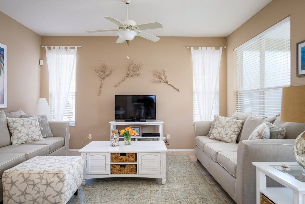 living room of a vacation rental on Florida's Gulf Coast