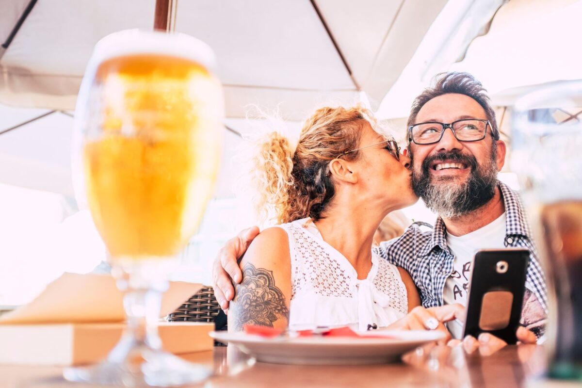 Couple at restaurant