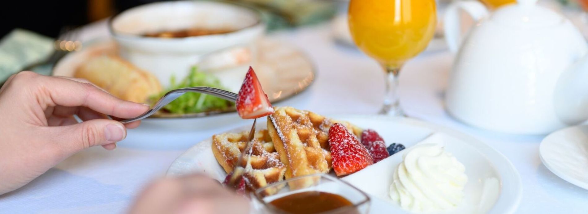 eating breakfast