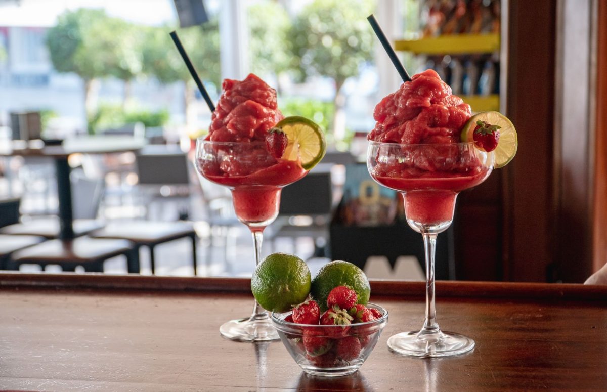 Frozen daiquiris at beach bar